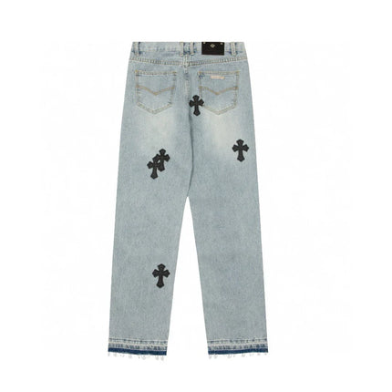 JEAN CHROME HEARTS CROSS PATCH BLEU VINTAGE