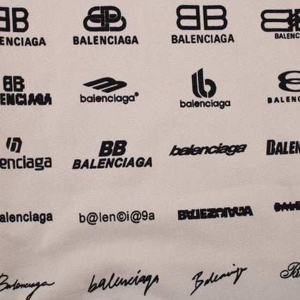Balenciaga Beige Multilogo Hoodie