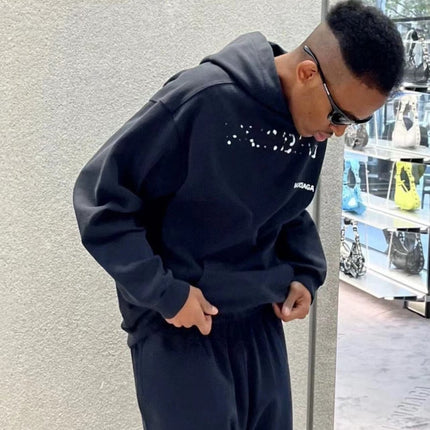 Balenciaga Black Distorted Logo Hoodie