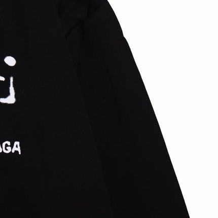 Balenciaga Black Distorted Logo Hoodie