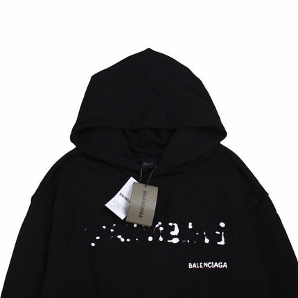 Balenciaga Black Distorted Logo Hoodie
