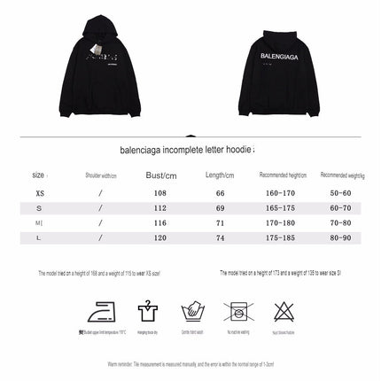 Balenciaga Black Distorted Logo Hoodie