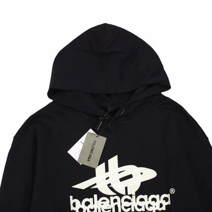 BALENCIAGA GRAPHIC LOGO HOODIE BLACK