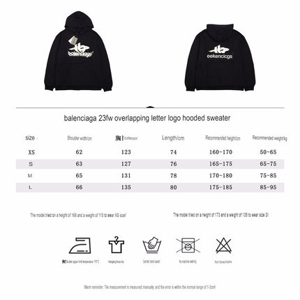 BALENCIAGA GRAPHIC LOGO HOODIE BLACK