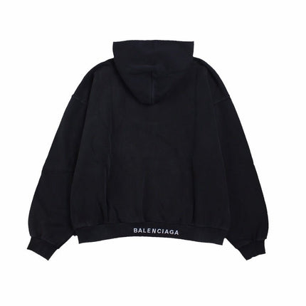 Balenciaga Black Hoodie with "I Love" Graphic