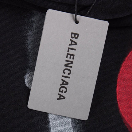 Balenciaga Black Hoodie with "I Love" Graphic