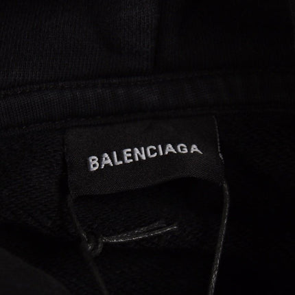 Balenciaga Black Hoodie with "I Love" Graphic