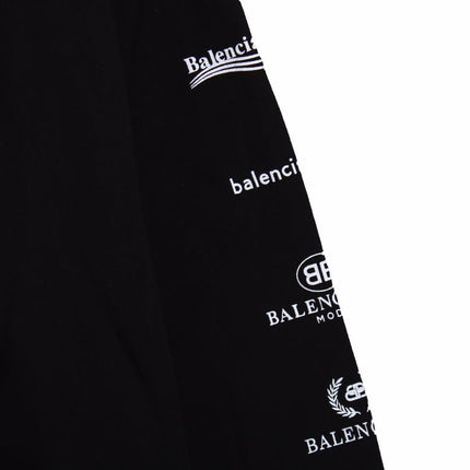 Balenciaga Black Multilogo Hoodie