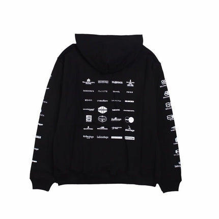 Balenciaga Black Multilogo Hoodie