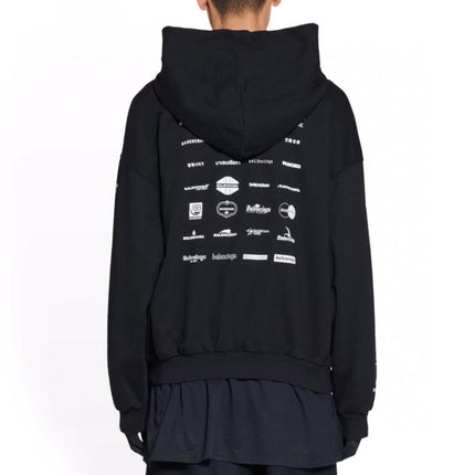 Balenciaga Black Multilogo Hoodie
