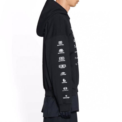 Balenciaga Black Multilogo Hoodie