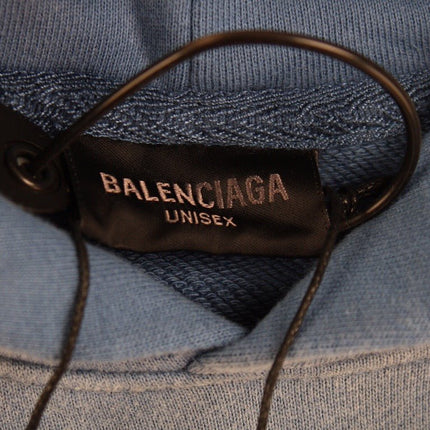 BALENCIAGA GRAPHIC LOGO HOODIE BLUE