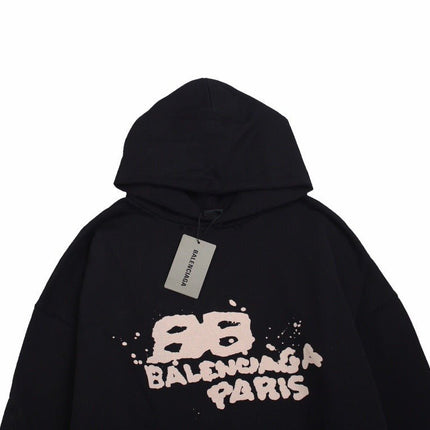 BALENCIAGA GRAFFITI LOGO HOODIE BLACK