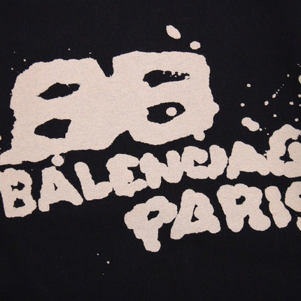 BALENCIAGA GRAFFITI LOGO HOODIE BLACK