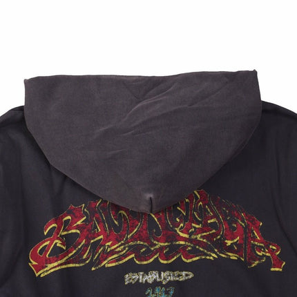 BALENCIAGA ZIP-UP HOODIE WASHED GREY