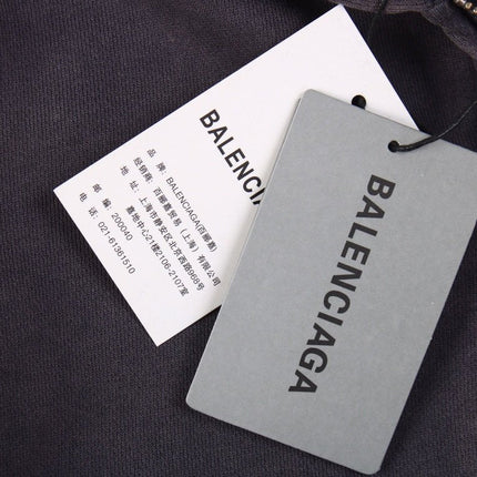 BALENCIAGA ZIP-UP HOODIE WASHED GREY