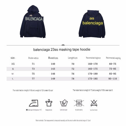 BALENCIAGA ALTERNATIVE LOGO HOODIE NAVY