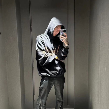 BALENCIAGA LOGO HOODIE BLACK