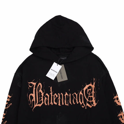 BALENCIAGA LOGO HOODIE BLACK
