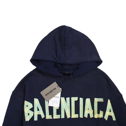 BALENCIAGA ALTERNATIVE LOGO HOODIE NAVY