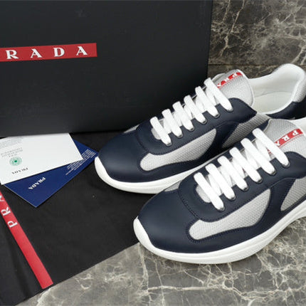 PRADA AMERICA'S CUP LEATHER NAVY SILVER