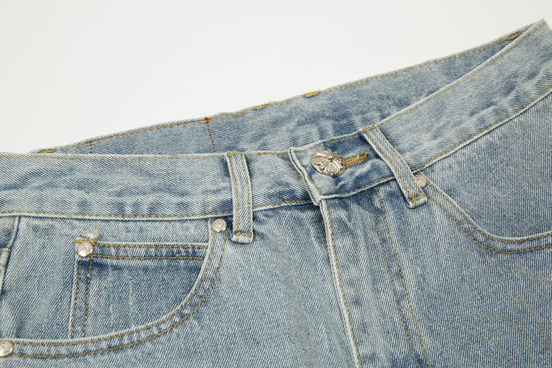 JEAN CHROME HEARTS CROSS PATCH BLEU VINTAGE