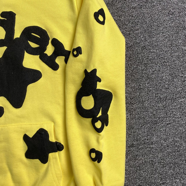 Sweat à capuche SP5DER BELUGA doré