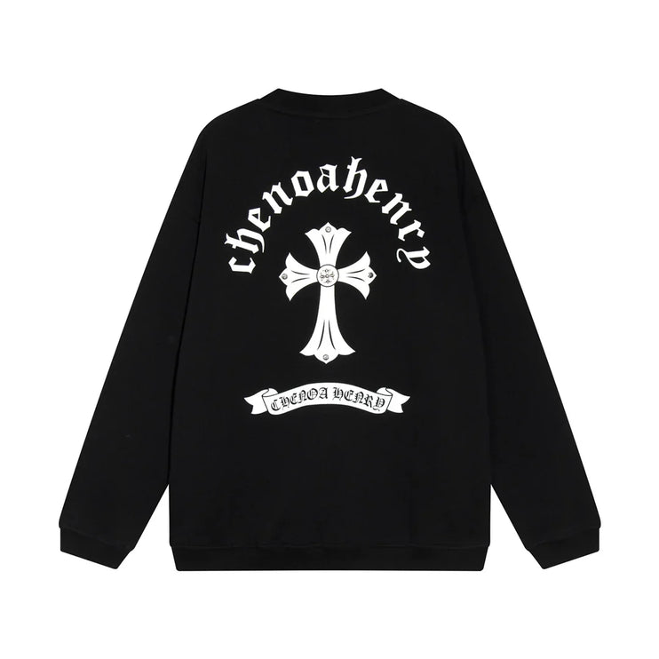 SWEAT-SHIRT NOIR CHROME HEARTS CROIX BLANCHE