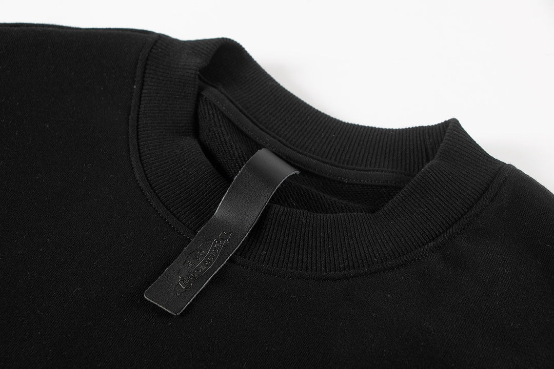 SWEAT-SHIRT NOIR AVEC PATCH CROIX CHROME HEARTS