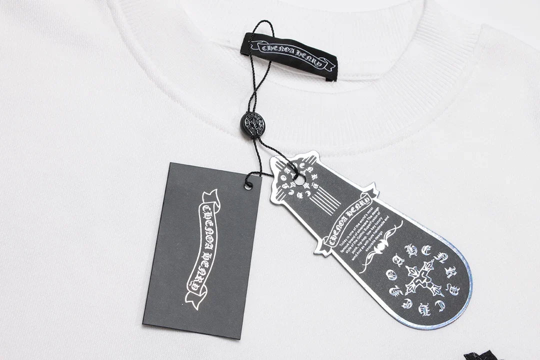 SWEAT-SHIRT CHROME HEARTS BLACK CROSS BLANC