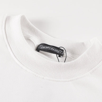 Sweat-shirt blanc avec logo fer à cheval et croix colorée CHROME HEARTS