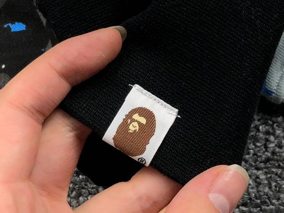 Sweat à capuche zippé BAPE SPACE CAMO DOUBLE SHARK NOIR