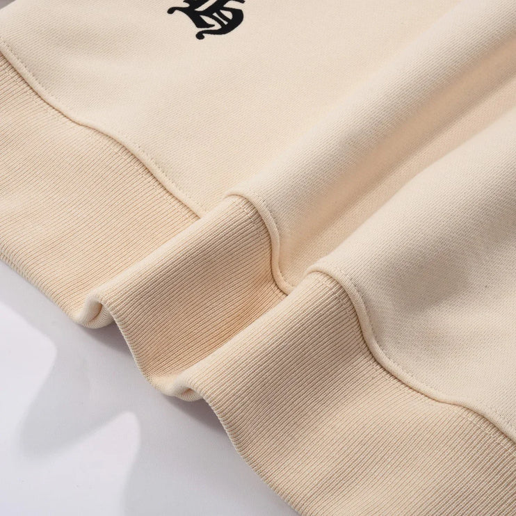 Sweat-shirt beige avec patch croix blanches CHROME HEARTS