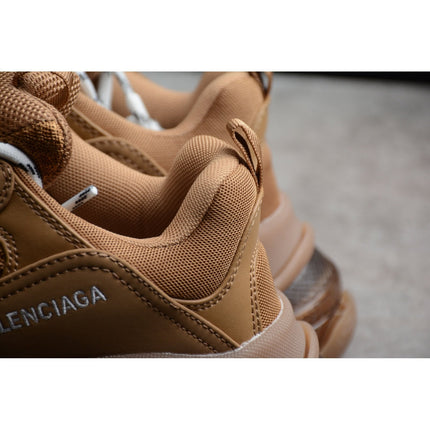 BALENCIAGA TRIPLE S CLEAR SOLE x BROWN