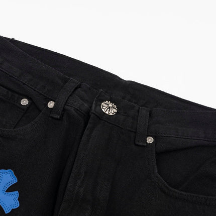 SHORT NOIR AVEC PATCH CROIX MULTICOLORE CHROME HEARTS