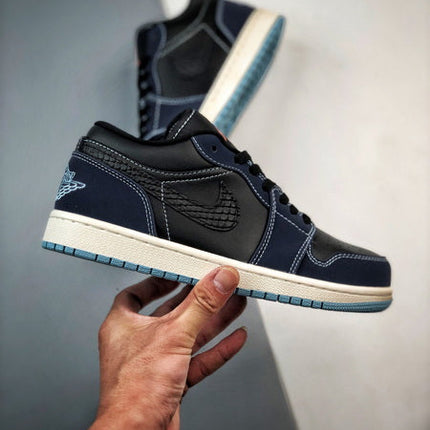 Jordan 1 Low SE Noir Dark Obsidian Snakeskin