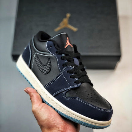 Jordan 1 Low SE Noir Dark Obsidian Snakeskin