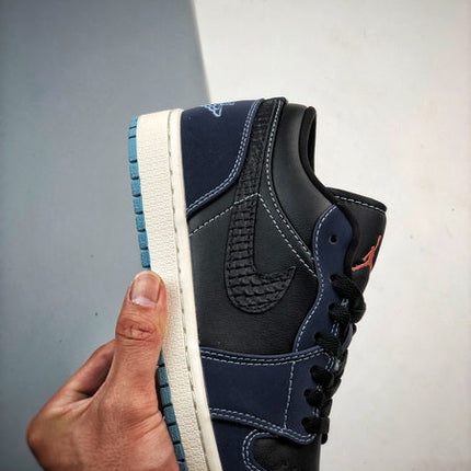 Jordan 1 Low SE Noir Dark Obsidian Snakeskin